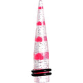 Clear Acrylic Glitter Pink Heart Confetti Taper 8G to 16mm