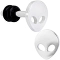 Steel Space Alien Single Flare Plug Set 14G to 2G