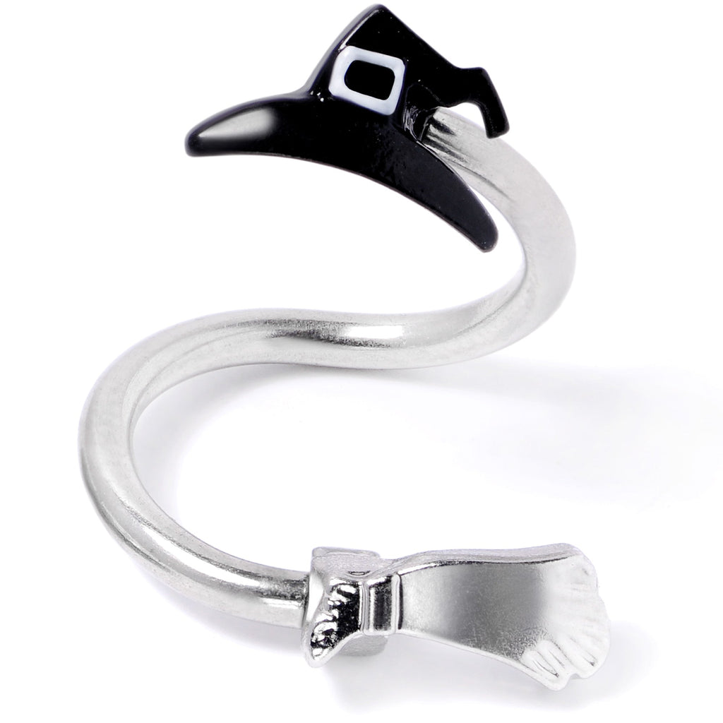 Hat and Broom Im a Witch Kit Halloween Spiral Twister Belly Ring