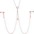 14G 5/8 Clear Gem Rose Gold Hue Star Moon Nipple Chain Necklace