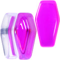 Aurora Purple Cloudy Quartz Stone Coffin Double Flare Plug Set