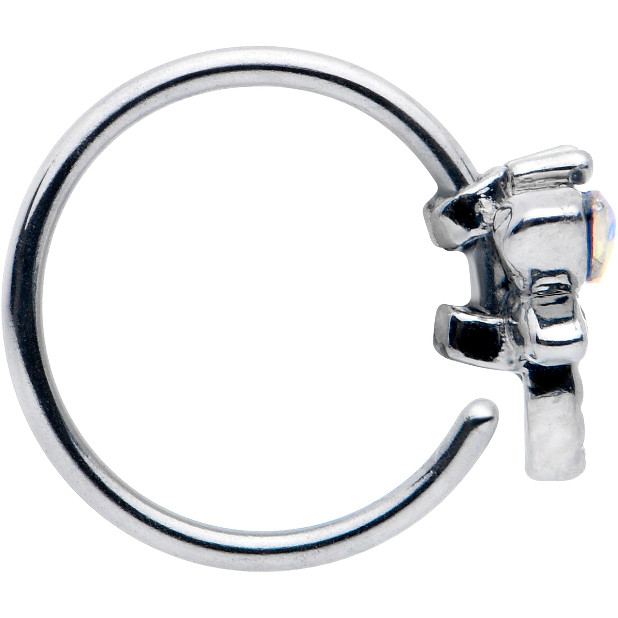 20G 5/16 Aurora CZ Gem Understated Dragonfly Nose Hoop
