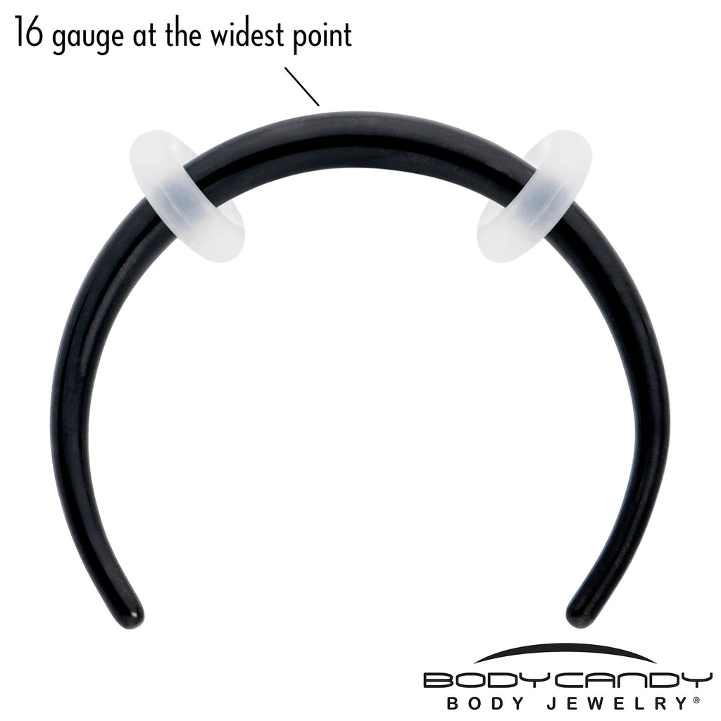16G 3/8 Black Pincher Crescent Taper
