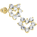 14K Yellow Gold Full CZ Hollow Heart Youth Screwback Earrings