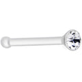 20G 1/4 Clear Gem Stud Acrylic Nose Bone